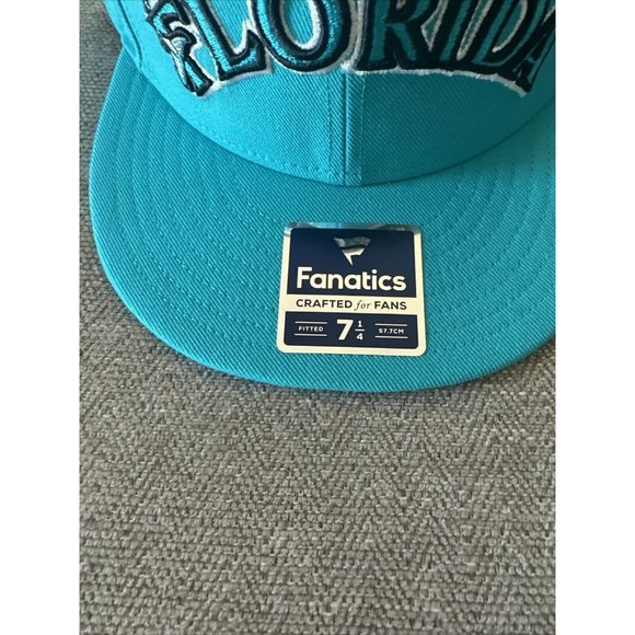 Men's Fanatics Branded Teal Miami Marlins Cooperstown Collection Fitted Hat 71/4 - Picture 7 of 9